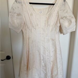 En Creme Floral Lace Cream Dress